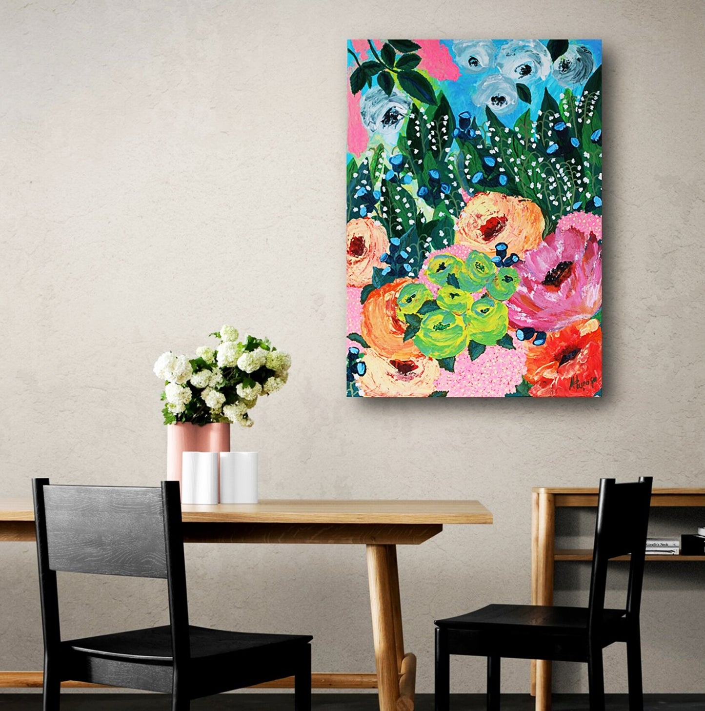 Original floral painting on canvas - IN MAY