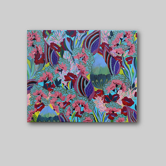 fantasy garden, original floral painting, flowers paintings