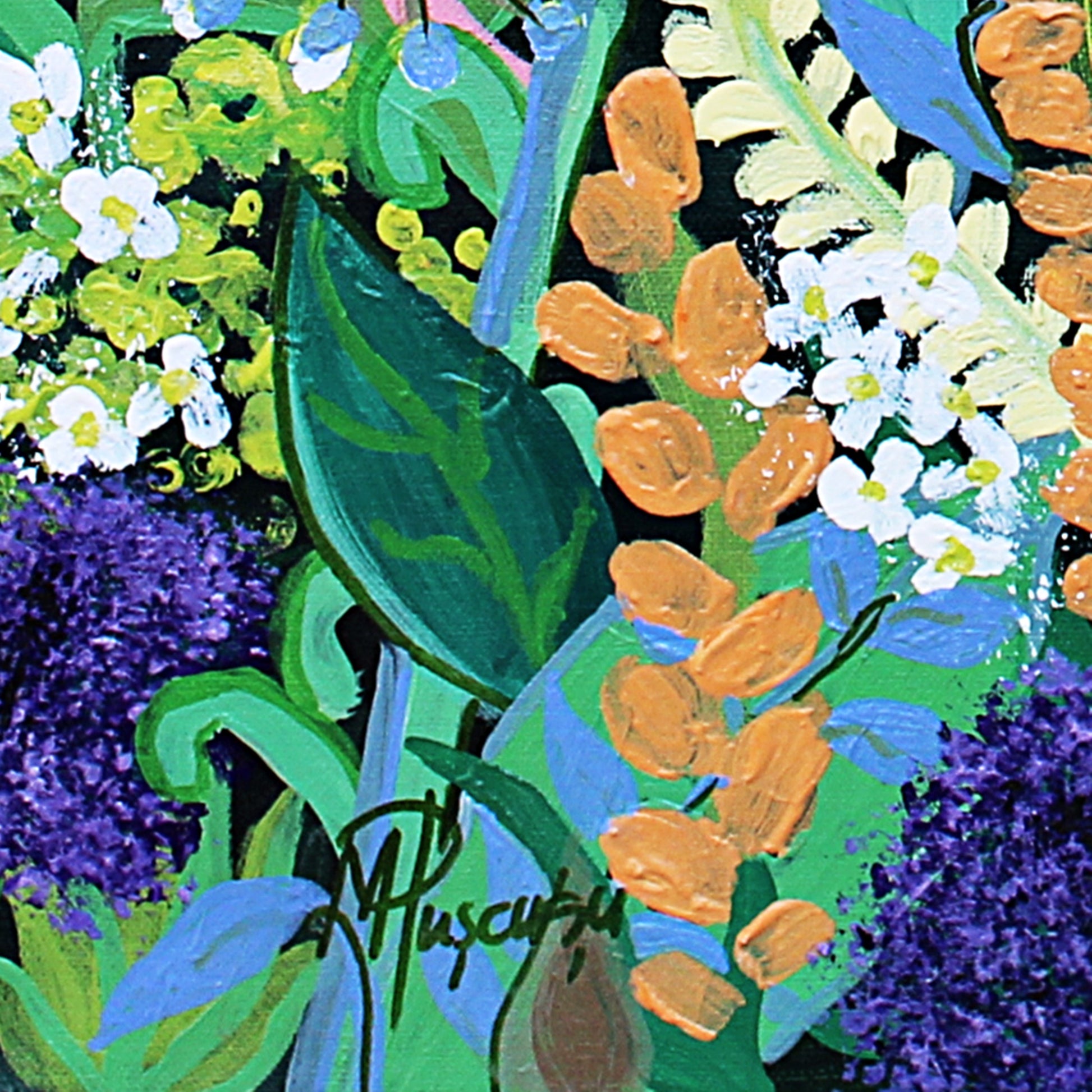 signature of the artist, floral painting