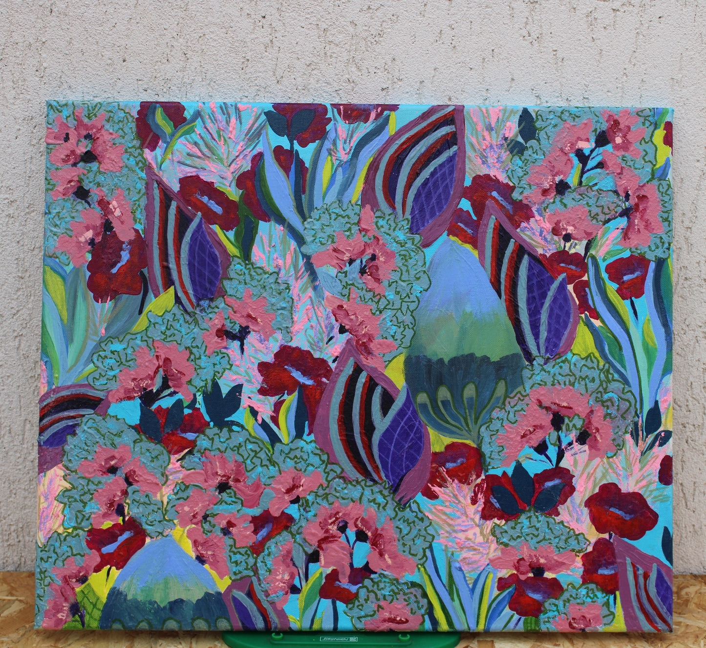 fantasy garden, original floral painting, flowers paintings