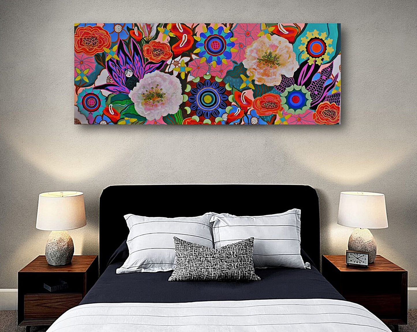 Floral painting | MATRIOSKA IN GARDEN | Abstract large original painting