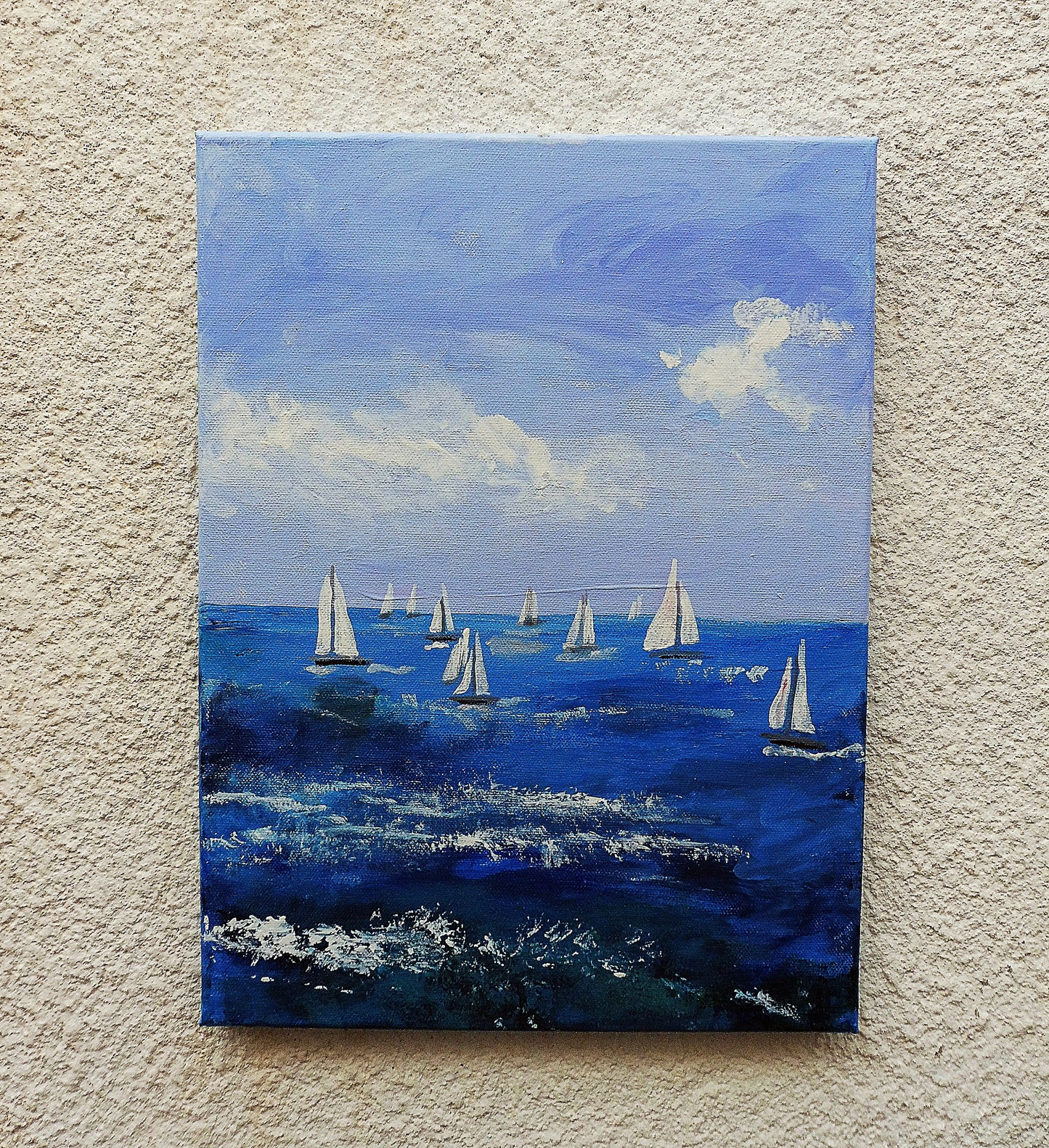 second panel of painting | regatta sailboats