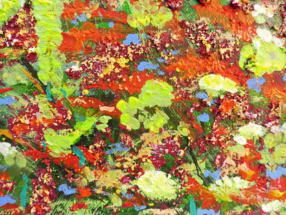 close up details wild  flowers painting | lanscape painting