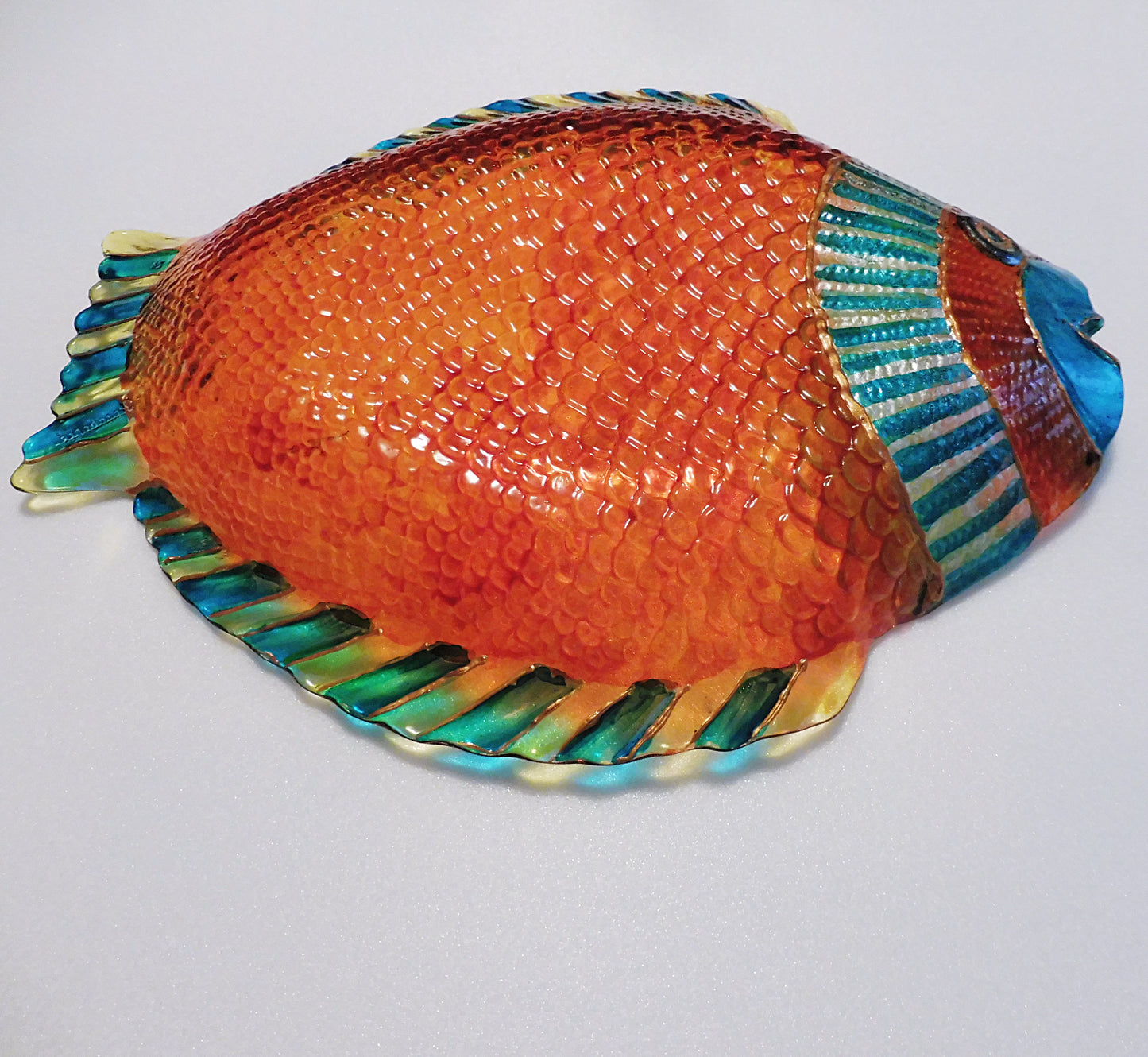 orange fish glate | painted fish gifts | fish nautical decor