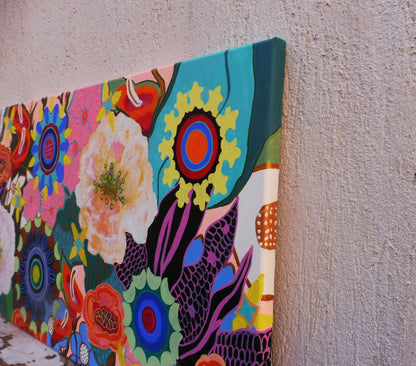 close up details | floral art | flowers | garden | paintings | canvas | acrylic | modern | wall art | flowers | geometric | abstract