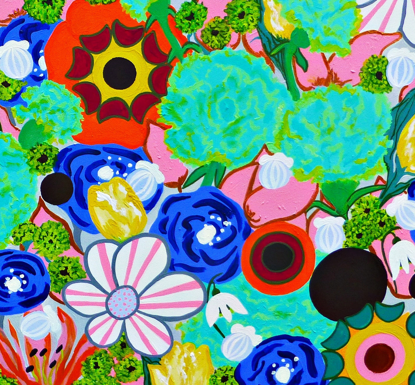 CLOSE UP DETAILS OF PAINTING | SPRING PAINTING | FLORAL PAINTING