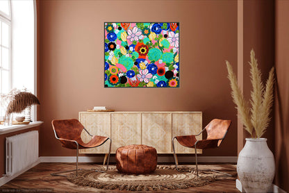 SPRING FLORAL PAINTING | ABSTRACT SPRING FLOWERS PAINTING | SPRING GARDEN PAINTING