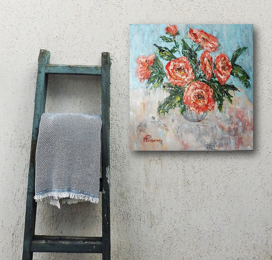 interior design | oil painting | roses flowers painting