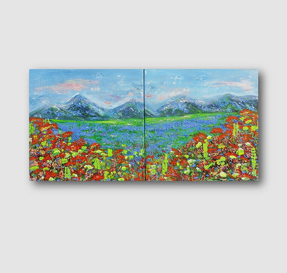 rocky mountains | abstract mountains landscape painting