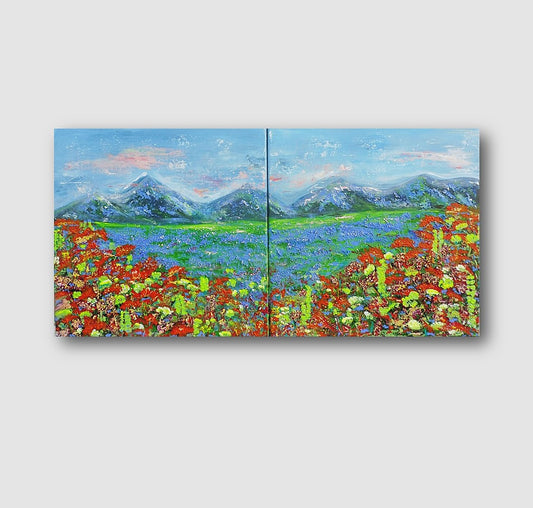 rocky mountains | abstract mountains landscape painting